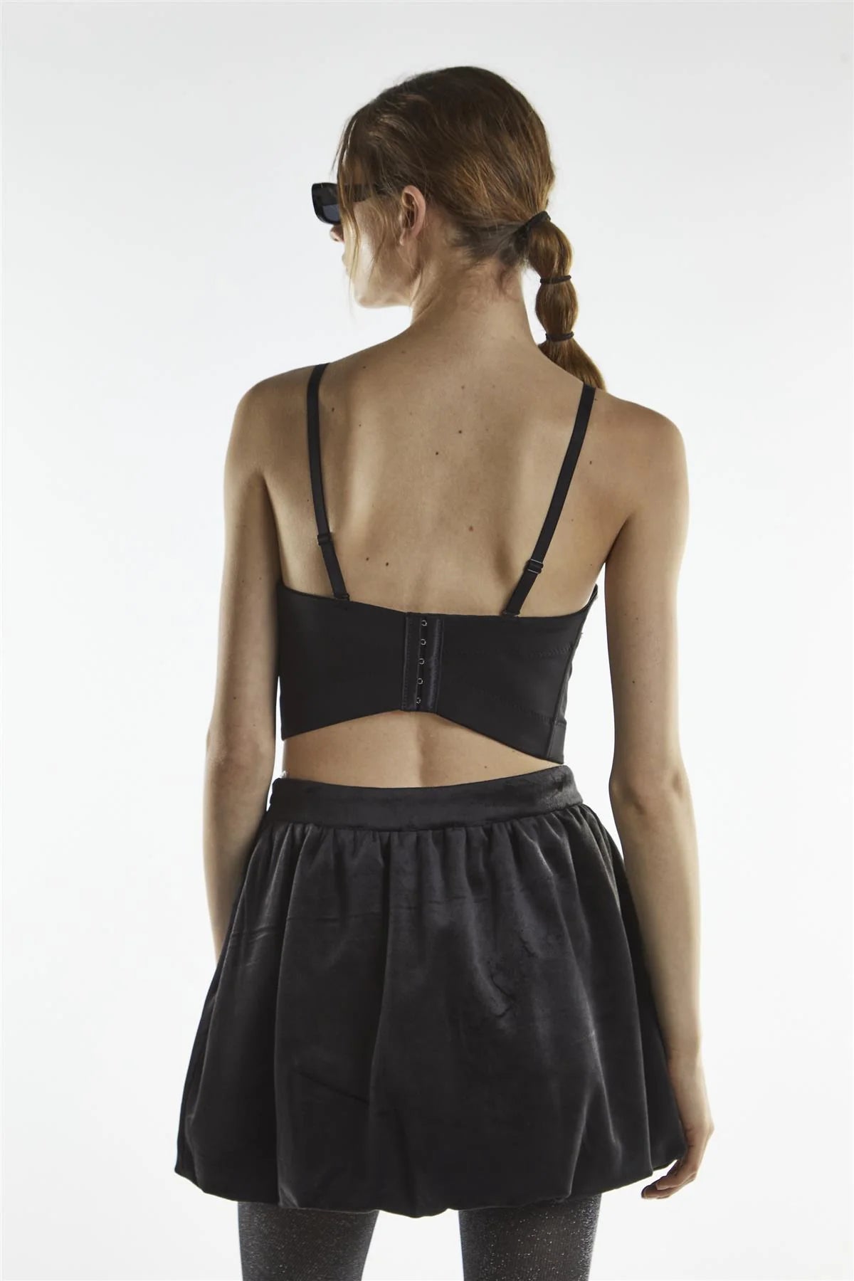 GLAMOROUS. mini gonna velluto nero. COD.816