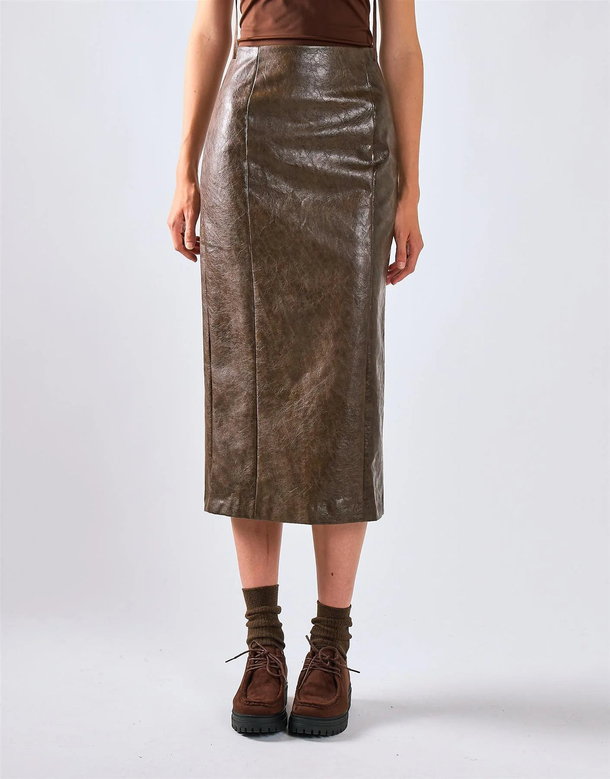 GLAMOROUS Longuette in similpelle cod.2224