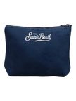 SAINT BARTH. Pochette Aline effetto lana con stampa Peanuts Christmas Blu. COD.509