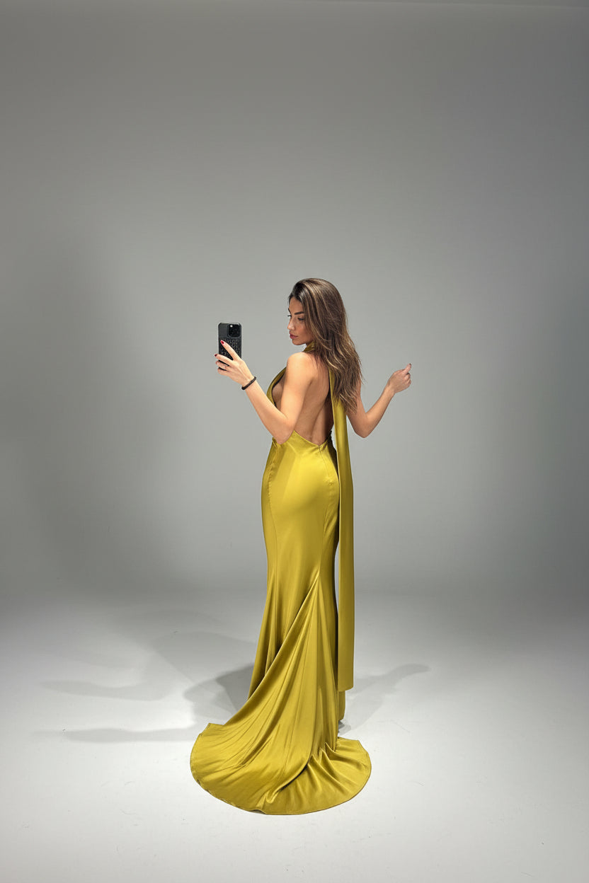 ACTUALEE Abito fluido con scollo schiena cod 1133