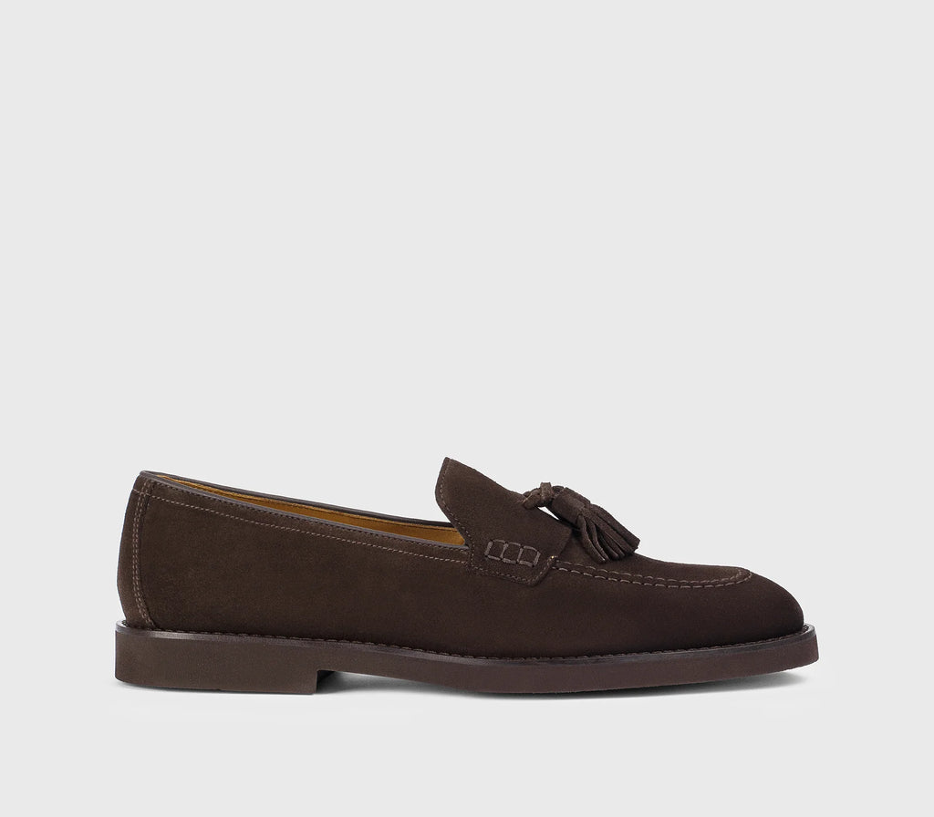 DOUCAL'S Mocassino in suede con nappine testa di moro COD 7000