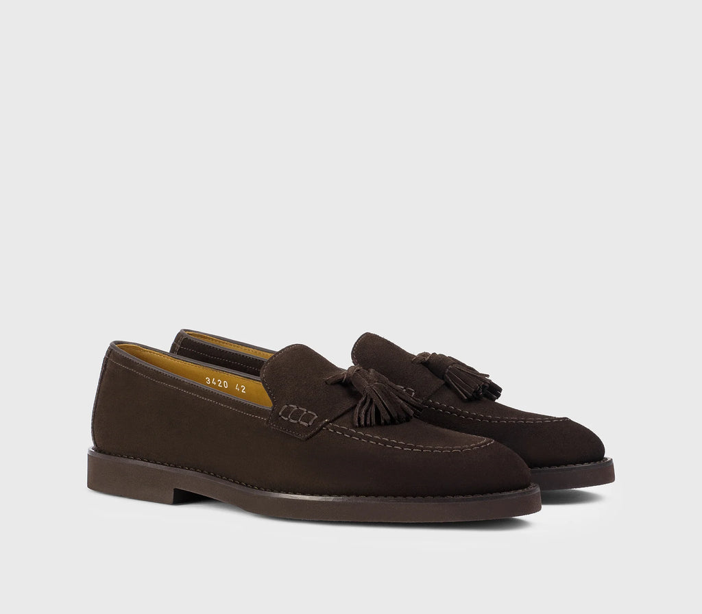 DOUCAL'S Mocassino in suede con nappine testa di moro COD 7000