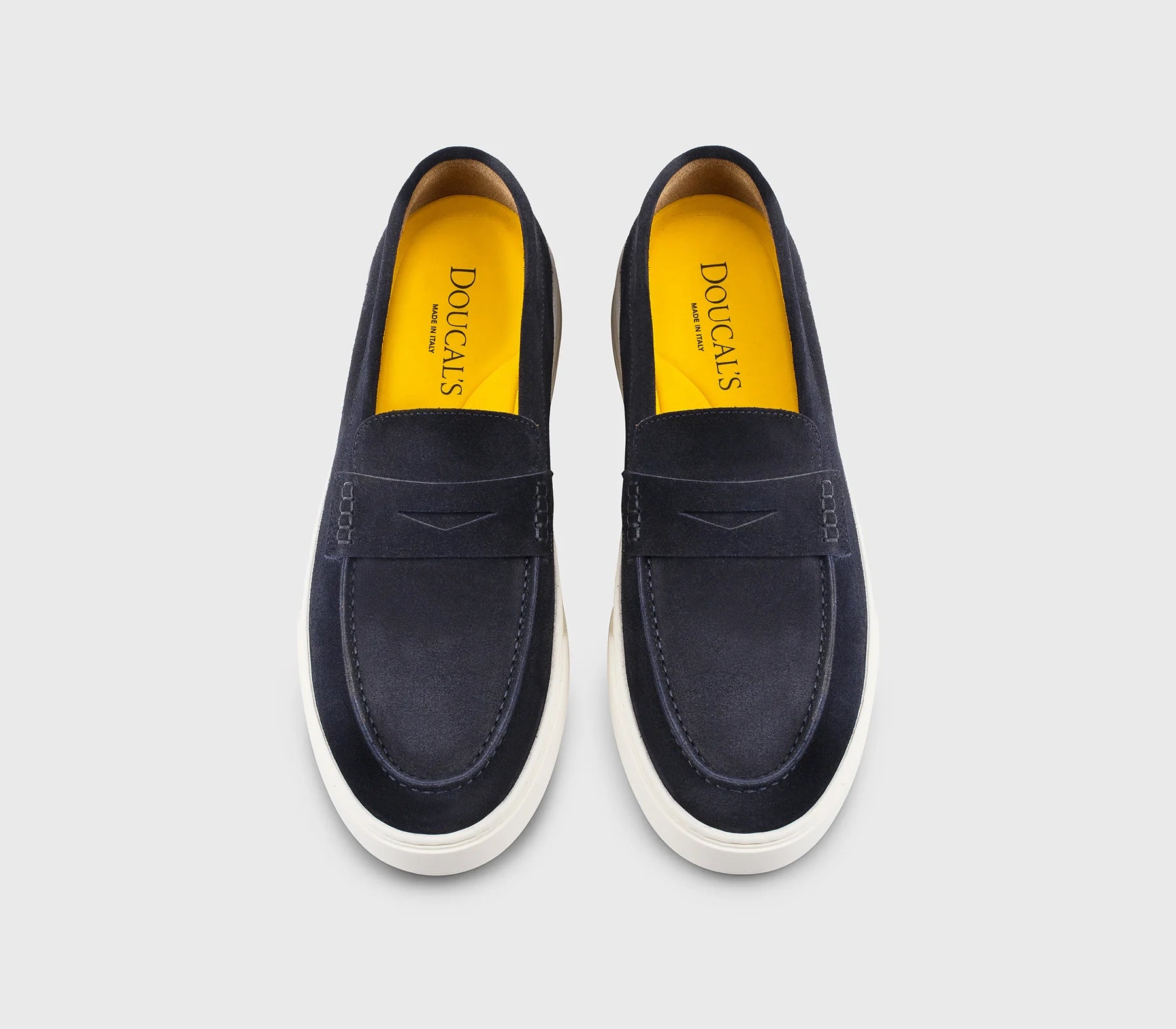 DOUCAL'S Mocassino slip-on con mascherina in suede blucod 7002
