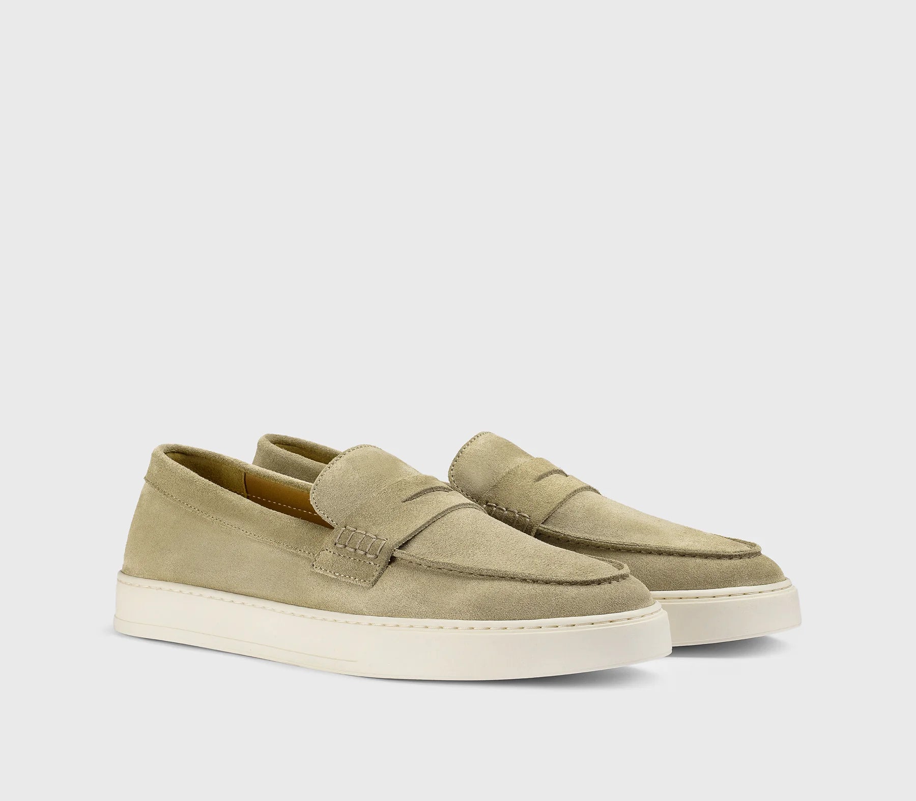 DOUCAL'S Mocassino slip-on con mascherina in suede sabbia 7003