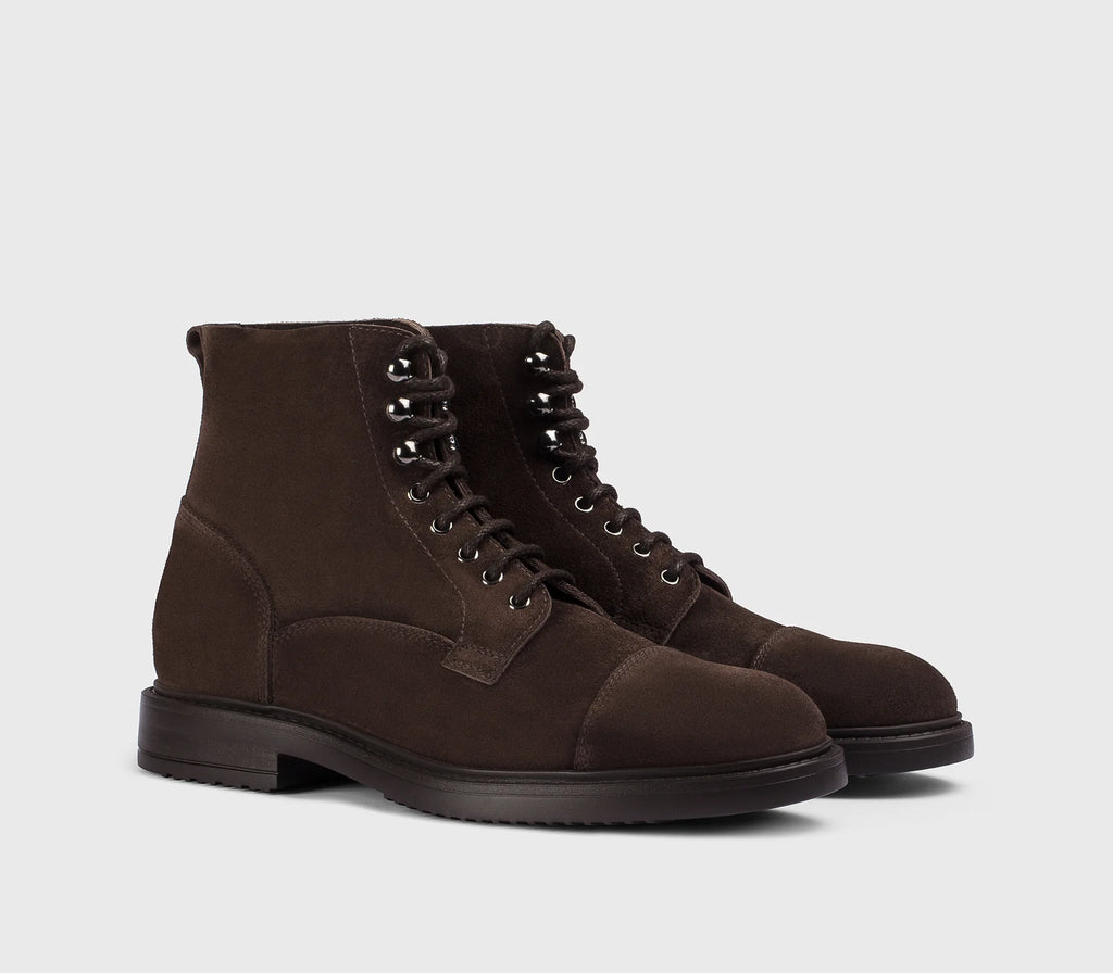 DOUCAL'S Scarponcino stringato in suede marrone "terre" 7001 iu
