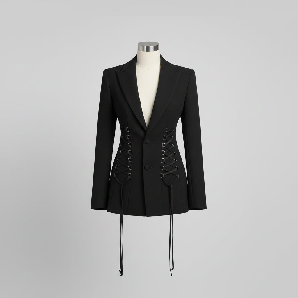 ACTUALEE Giacca nera con fiocchi cod 2141 iw