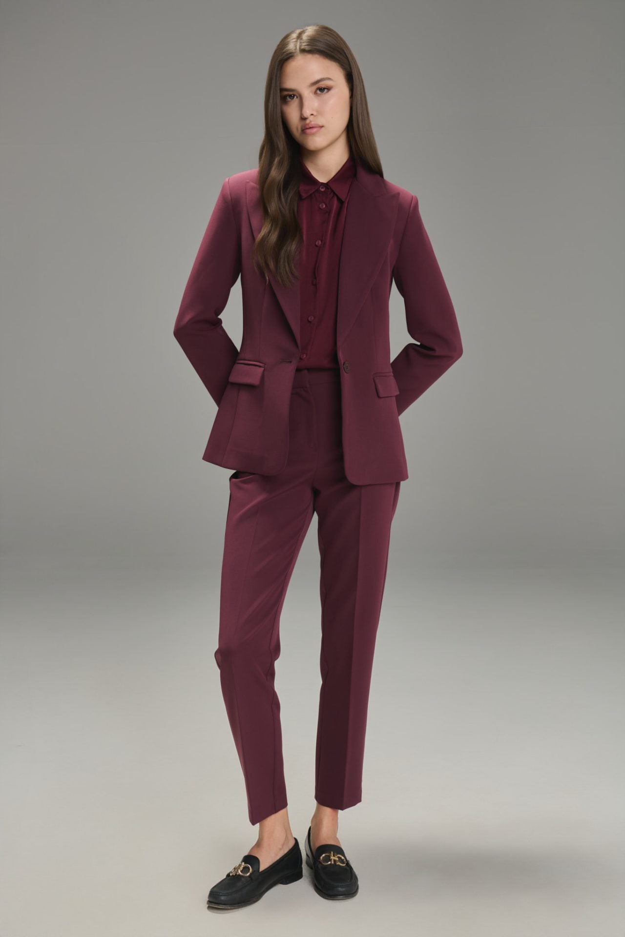 FACE TO FACE Pantalone Slim Caroline Bordeaux COD.194