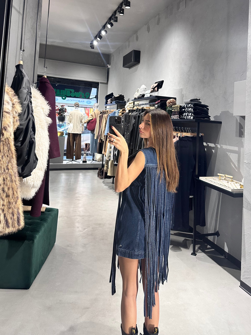 CYCLE momo dress denim con frange COD.1004