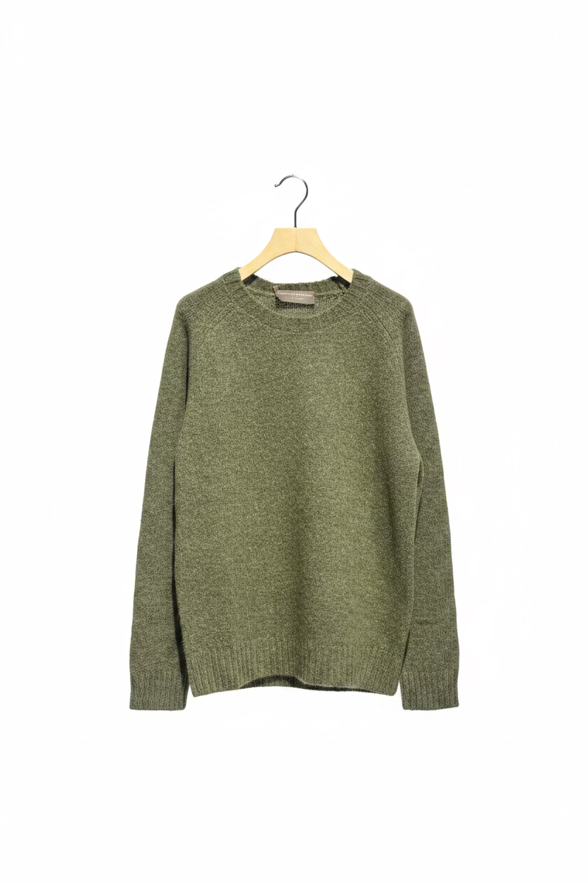 FILIPPO DE LAURENTIS Maglia verde girocollo alpaca cod 6021 iu