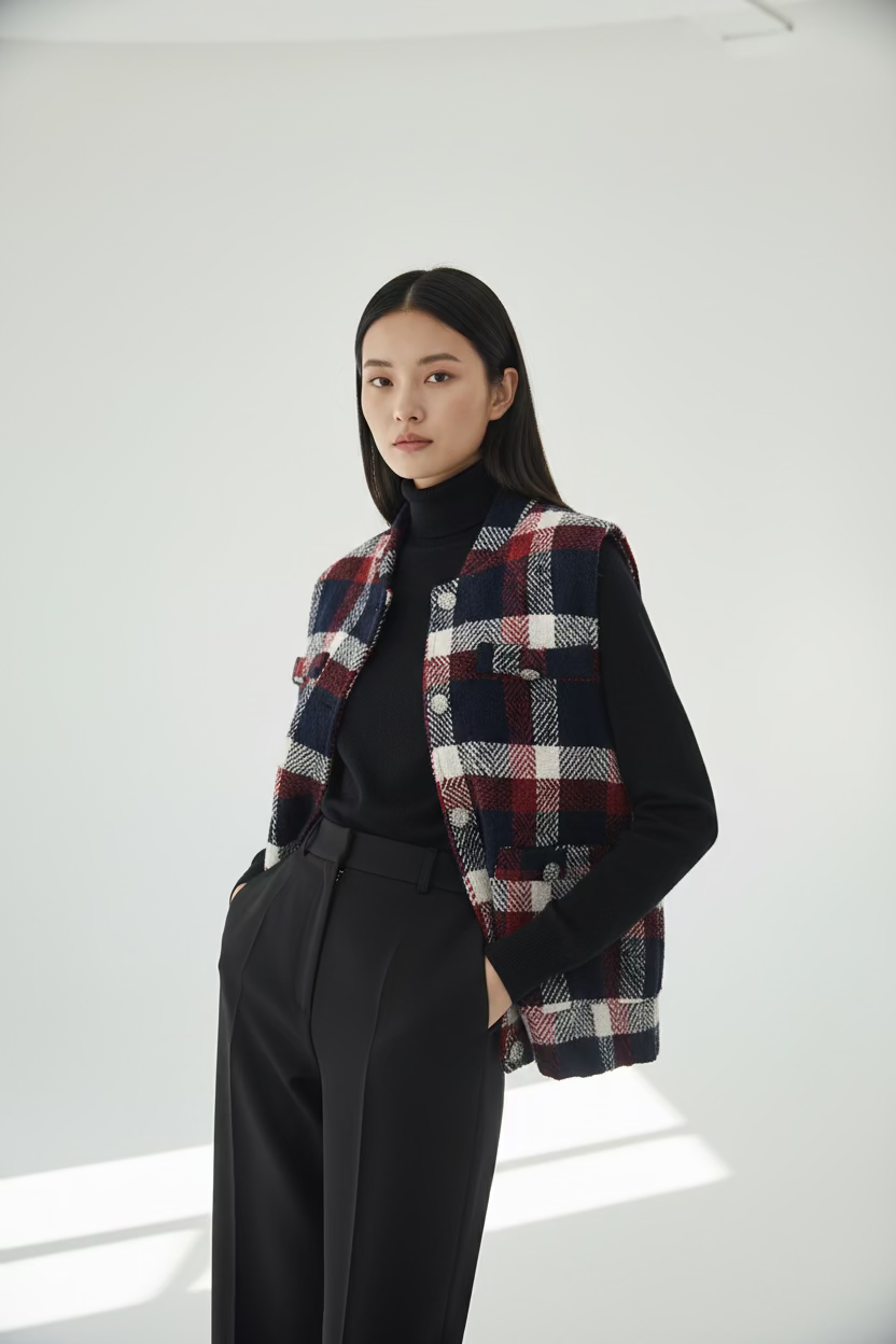 TENSIONE IN Gilet pied de poule cod 2152 iw