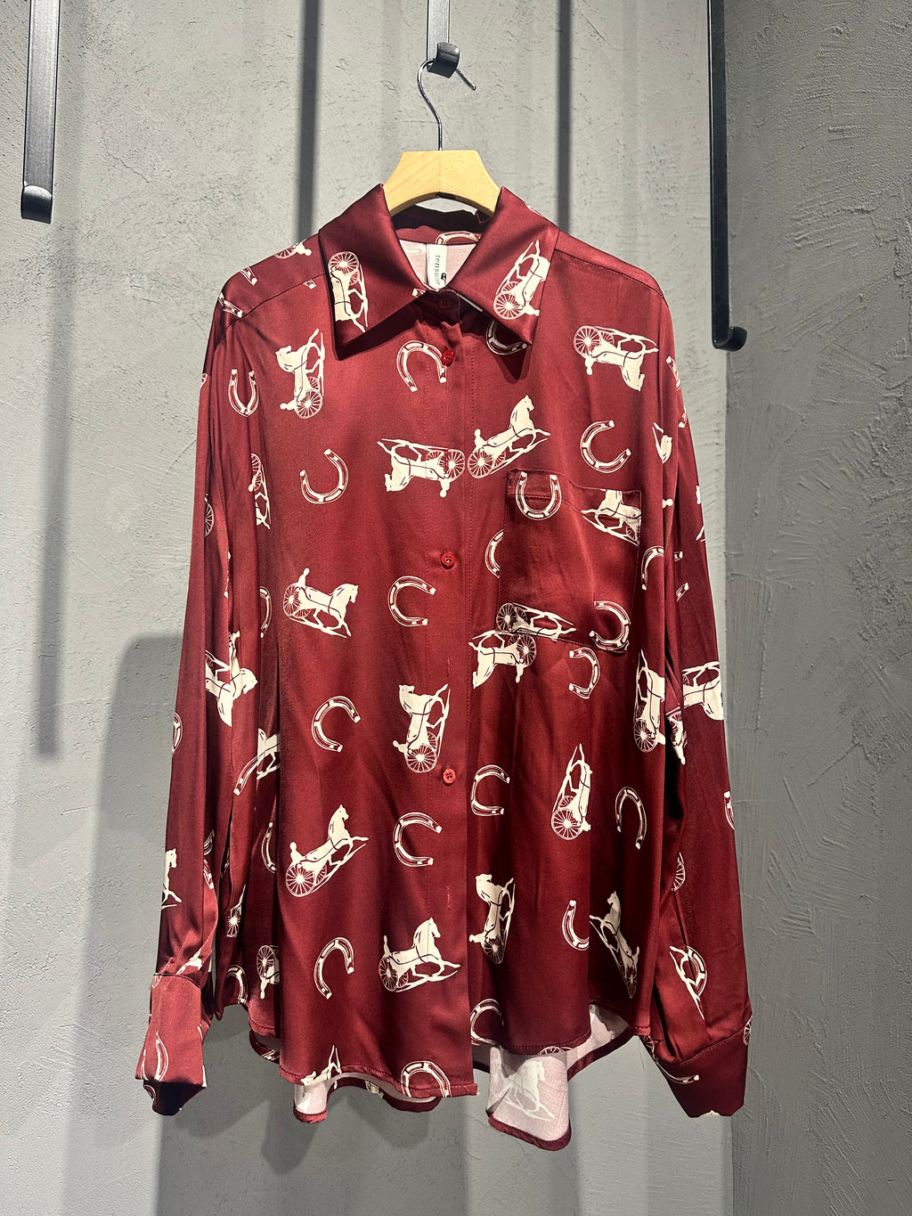 TENSIONE IN camicia fantasia bordeaux cod 2156 iw