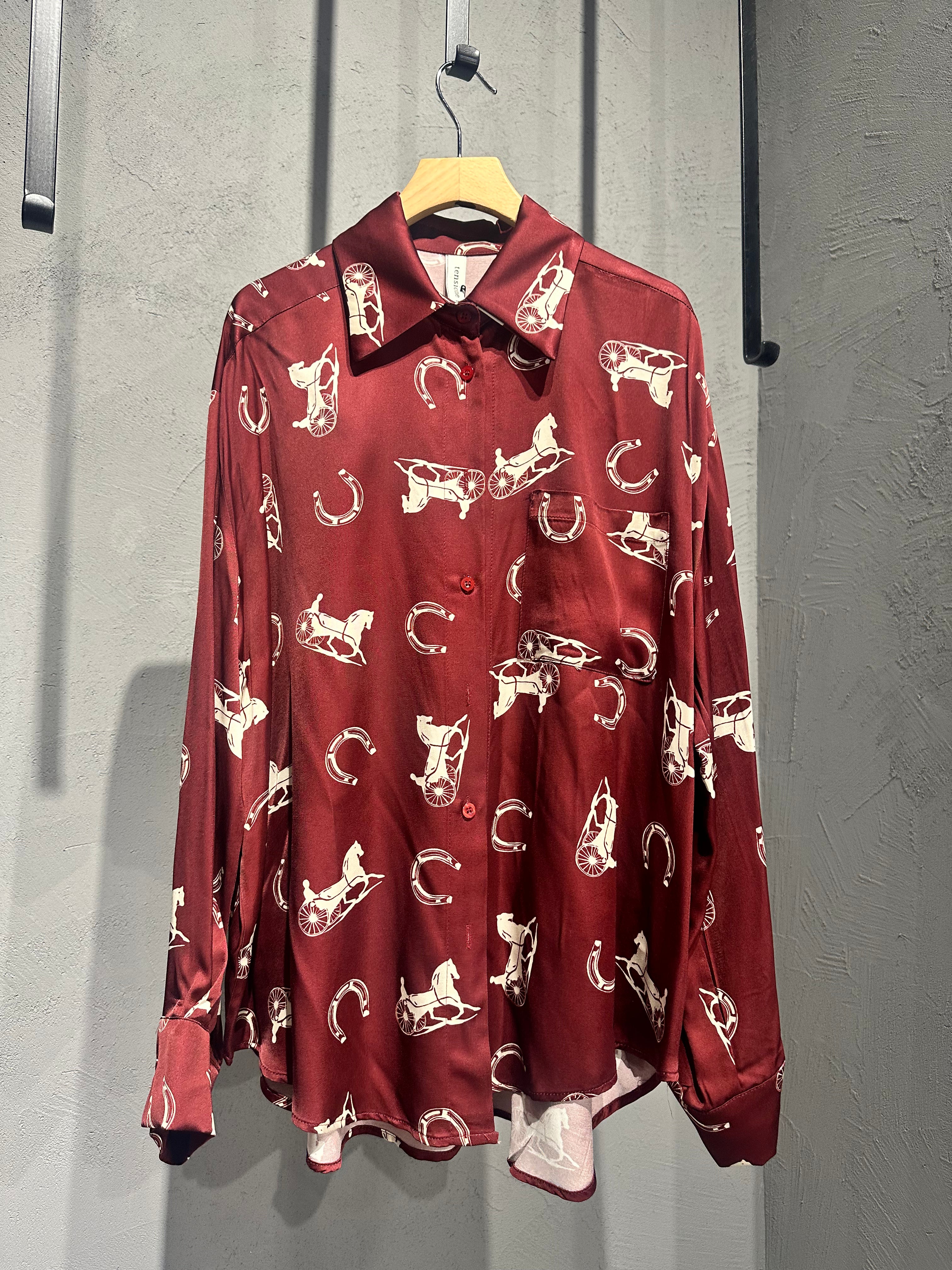 TENSIONE IN camicia fantasia bordeaux cod 2156 iw