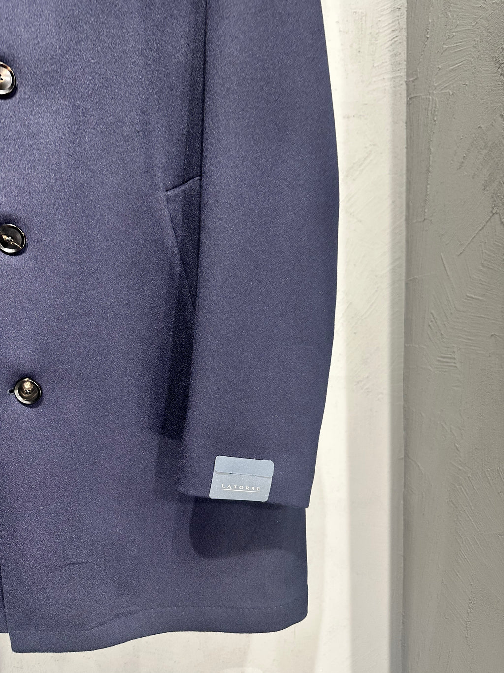 LA TORRE Cappotto cashmere blu cod 6062 iu