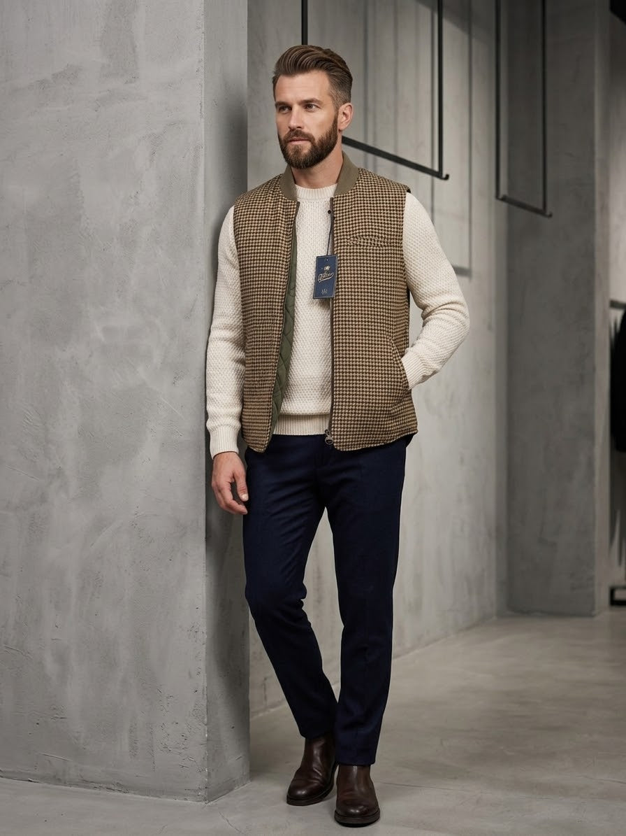 BL'KER Gilet reversibile pied de poule cod 6066 iu