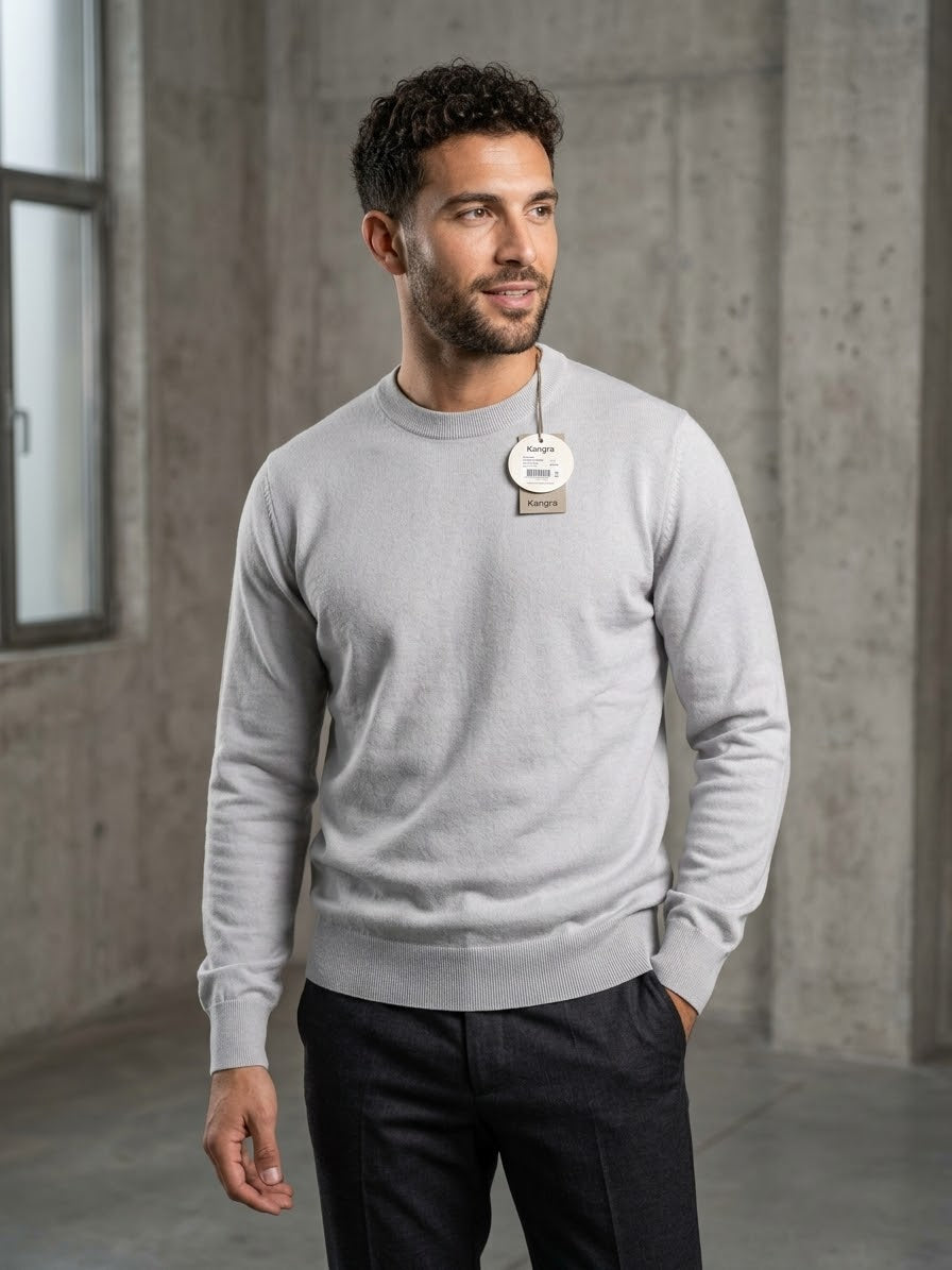 KANGRA Girocollo basic grigio cod 6067 iu