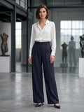JACQUEUR Pantalone Venezia gessato blu cod 2169 iw