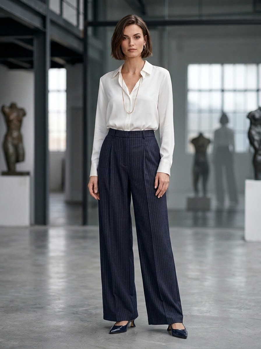 JACQUEUR Pantalone Venezia gessato blu cod 2169 iw