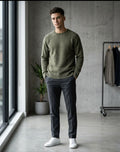 FILIPPO DE LAURENTIS Maglia verde girocollo alpaca cod 6021 iu