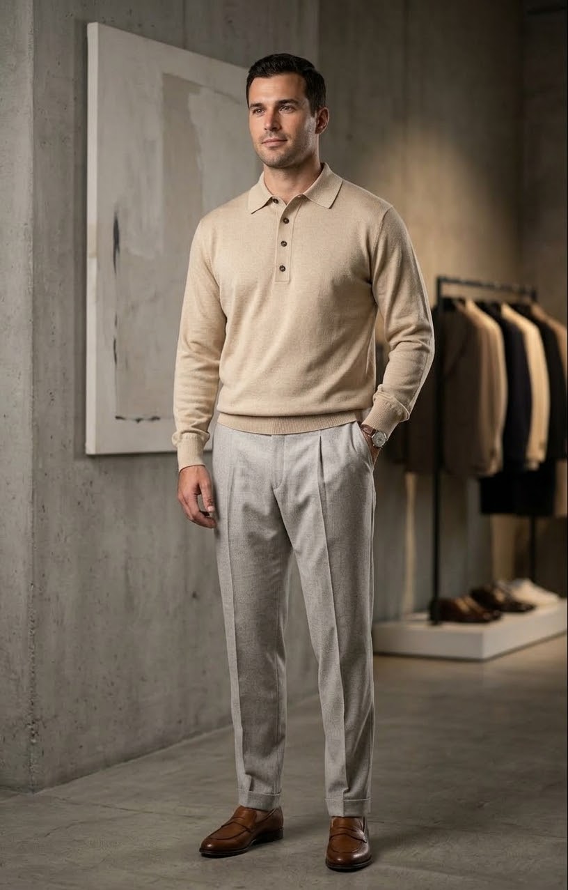 KANGRA Polo leggera beige cod 6082 iu