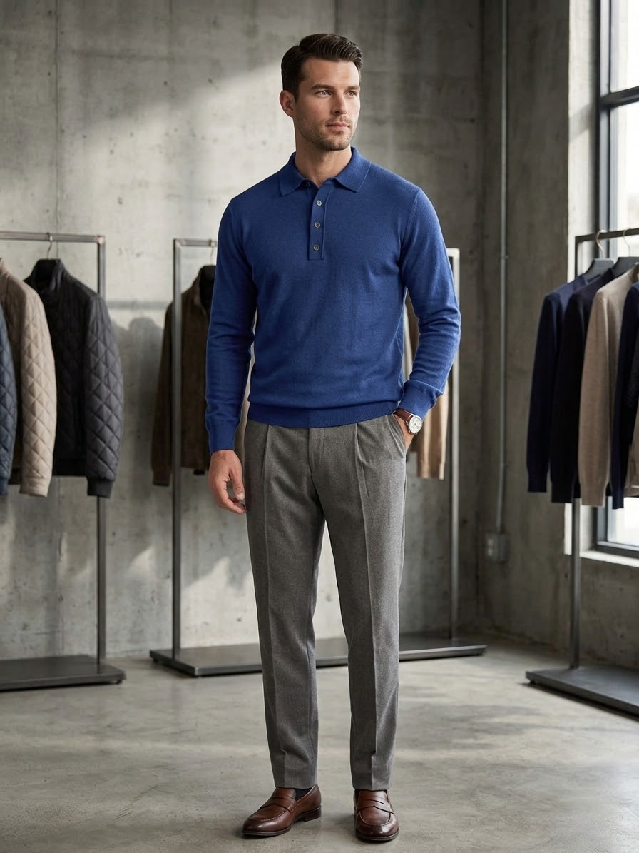KANGRA Polo leggera blu cod 6084 iu