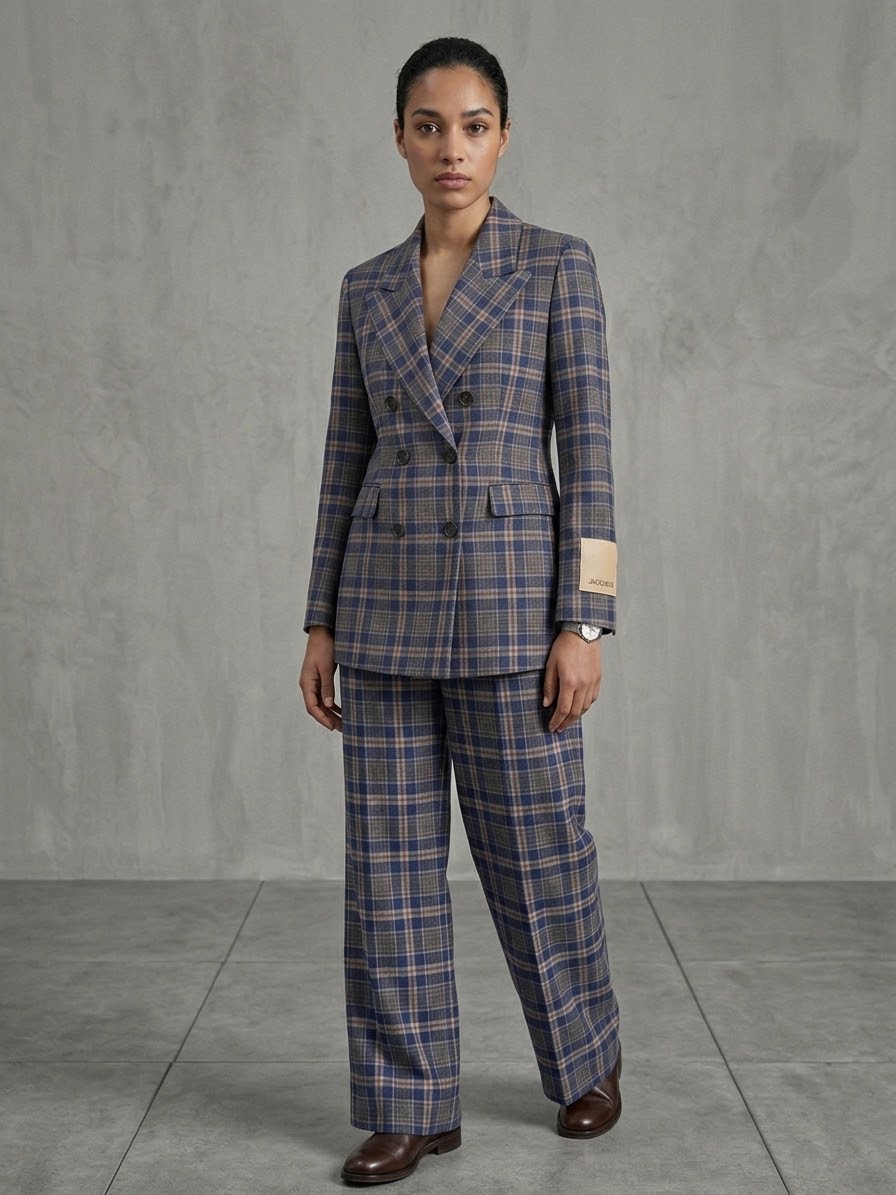 JACQUEUR Pantalone quadri palazzo cod 2178 iw