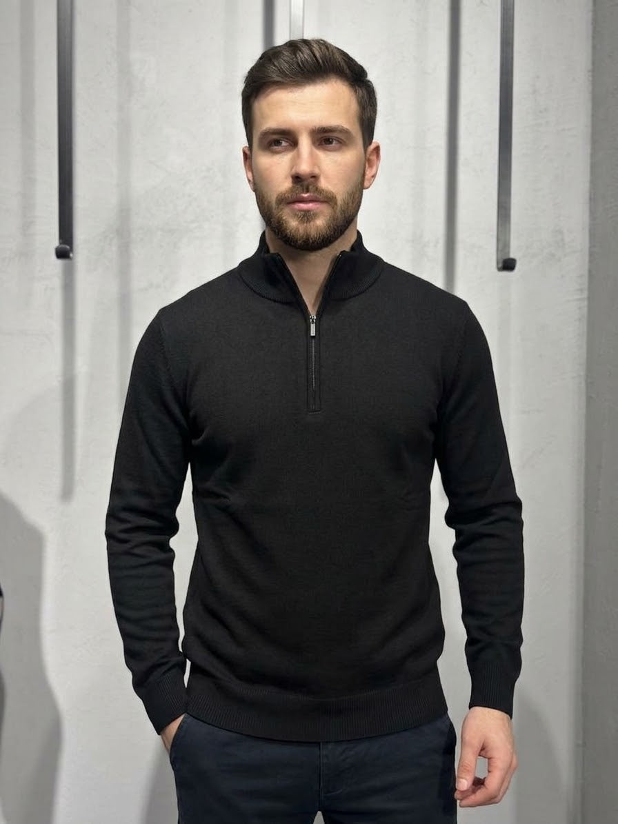 DIKTAT Lupetto mezza zip nero cod 6096 iu