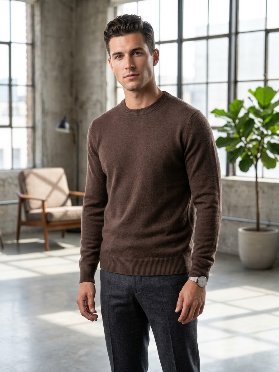 DIKTAT Girocollo cashmere cioccolato cod 6105 iu