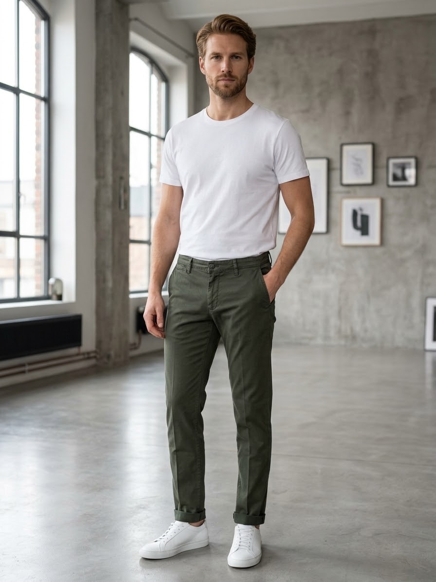PTI Pantalone uomo verde cod 6112 iu
