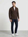 FILIPPO DE LAURENTIS Maglione cashmere con zip caffè cod 6123 iu