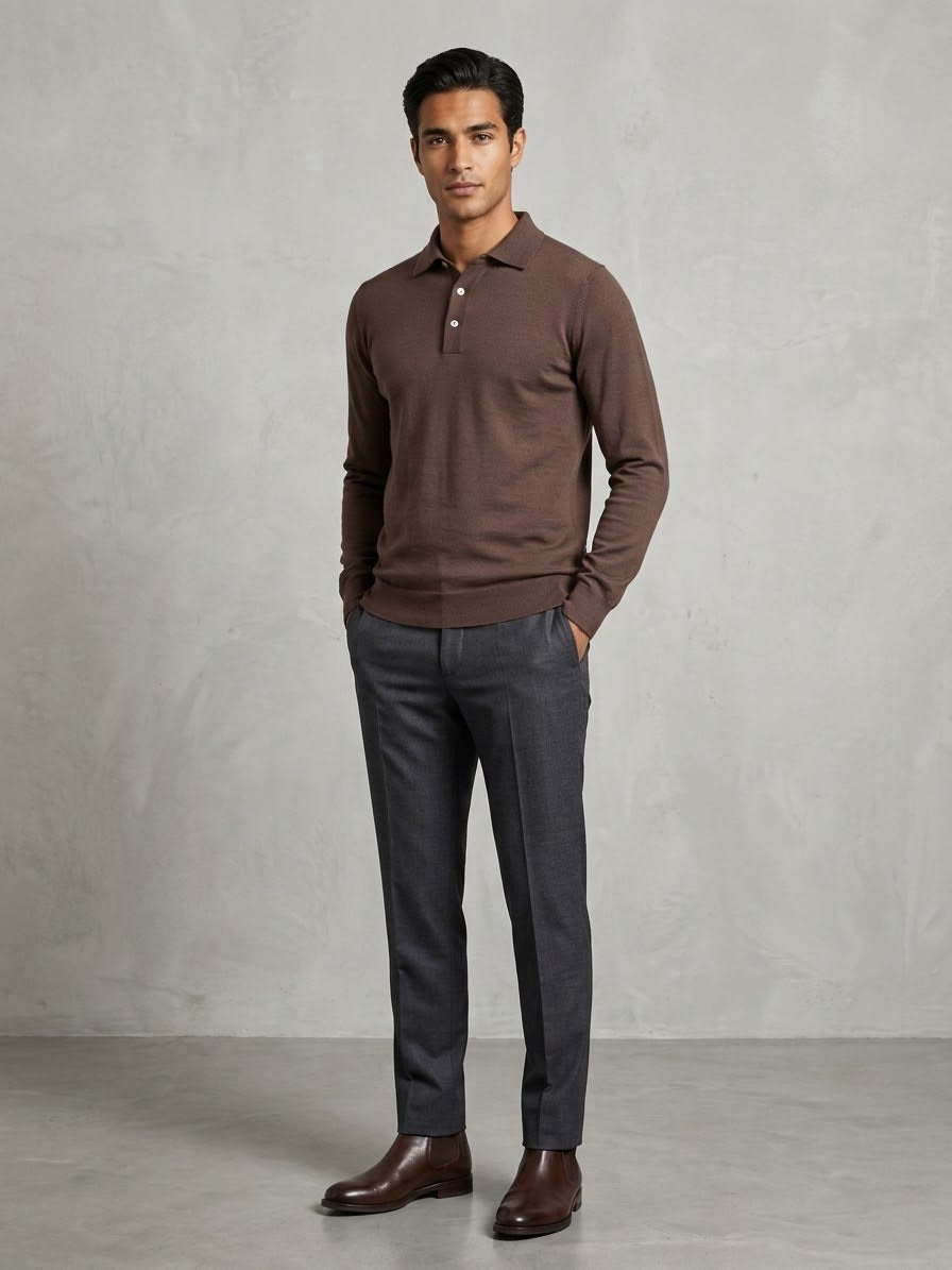 FILIPPO DE LAURENTIS Polo cioccolato cod 6124 iu