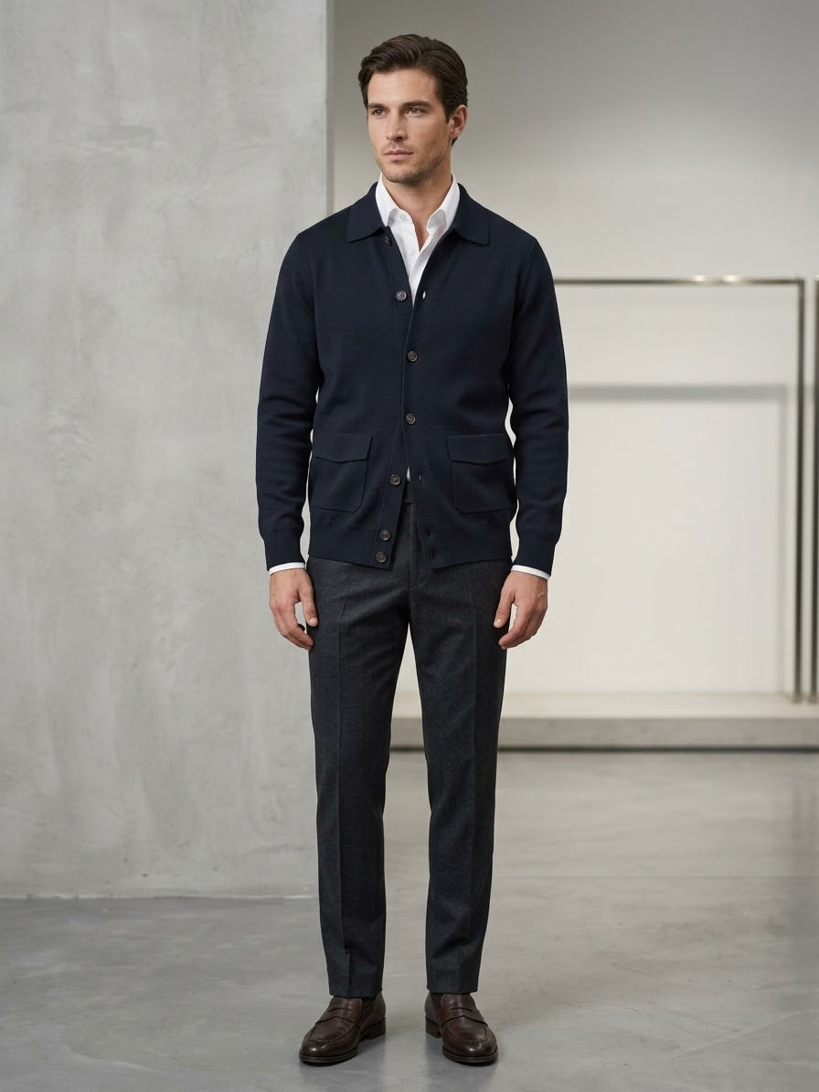 FILIPPO DE LAURENTIS Blusotto merino nero cod 6125 iu