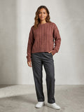 GLAMOROUS maglione trecce marrone cod 2198 iw
