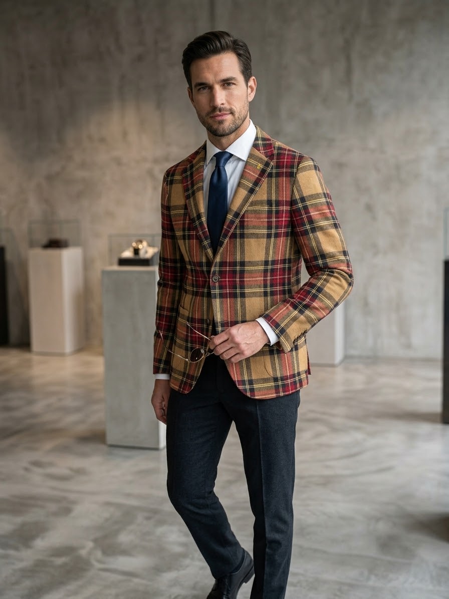 ALESSANDRO GILLES Giacca quadri cod 6095 iu