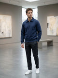 BL'KER Maglione mezza zip blu cod 6113 iu