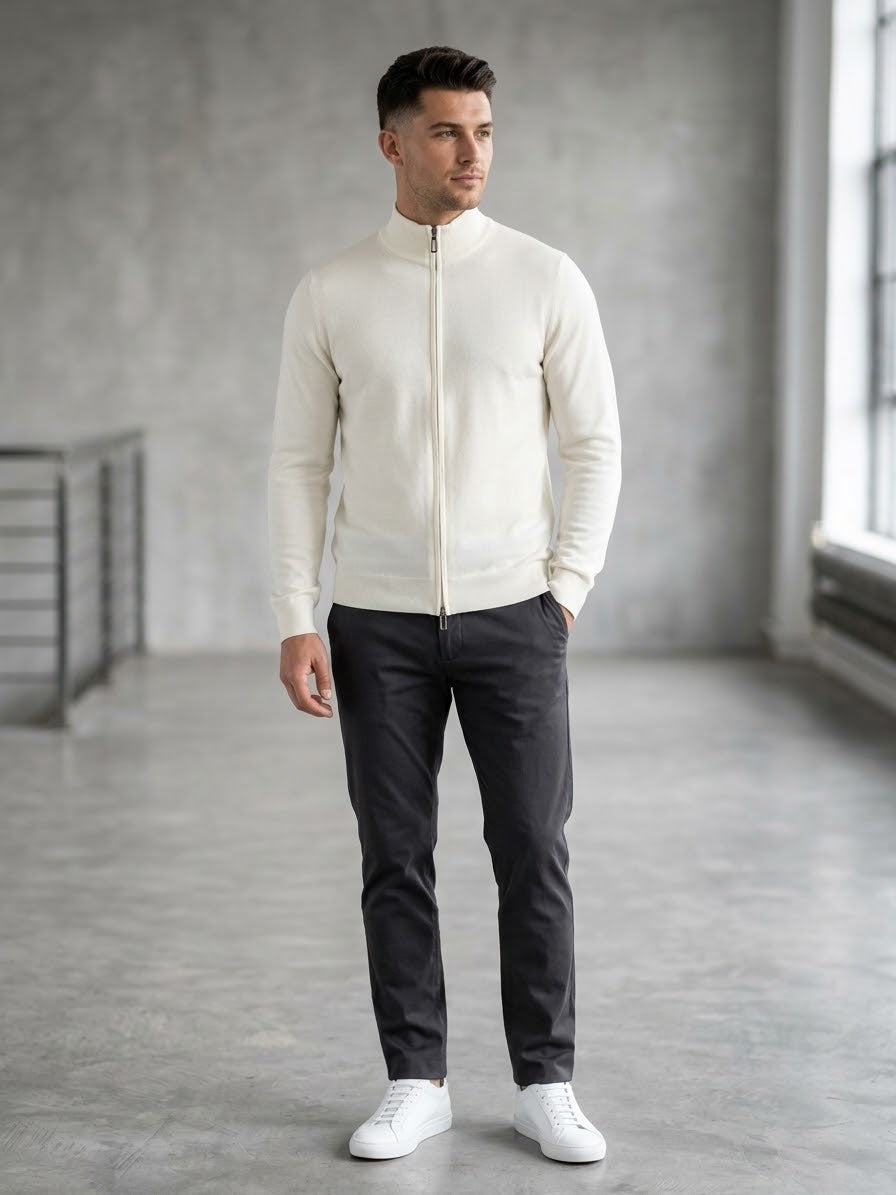 DIKTAT Lupetto full zip panna cod 6116 iu