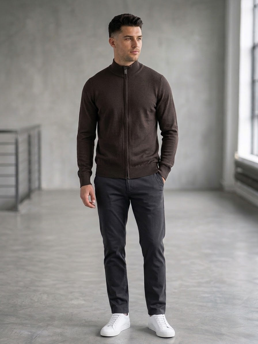 DIKTAT Lupetto full zip moro cod 6117 iu