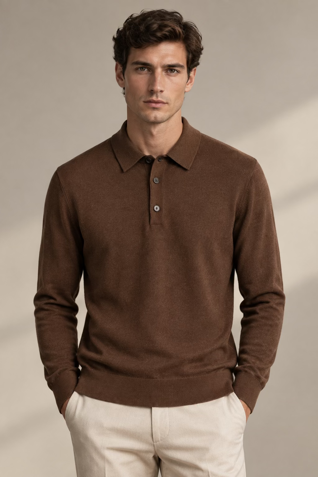 POLO MANICA LUNGA CASHMERE CACAO 6090 iu