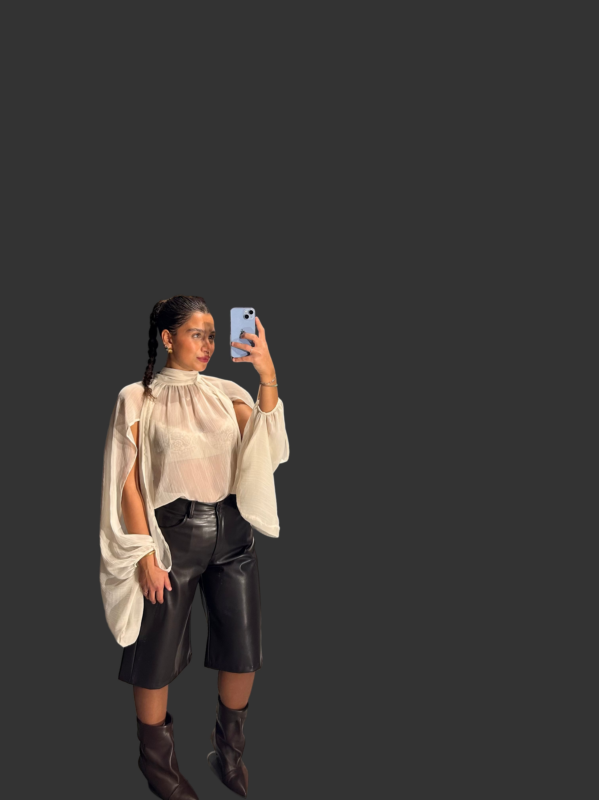 TENSIONE IN camicia con manica a sbuffo panna cod.802