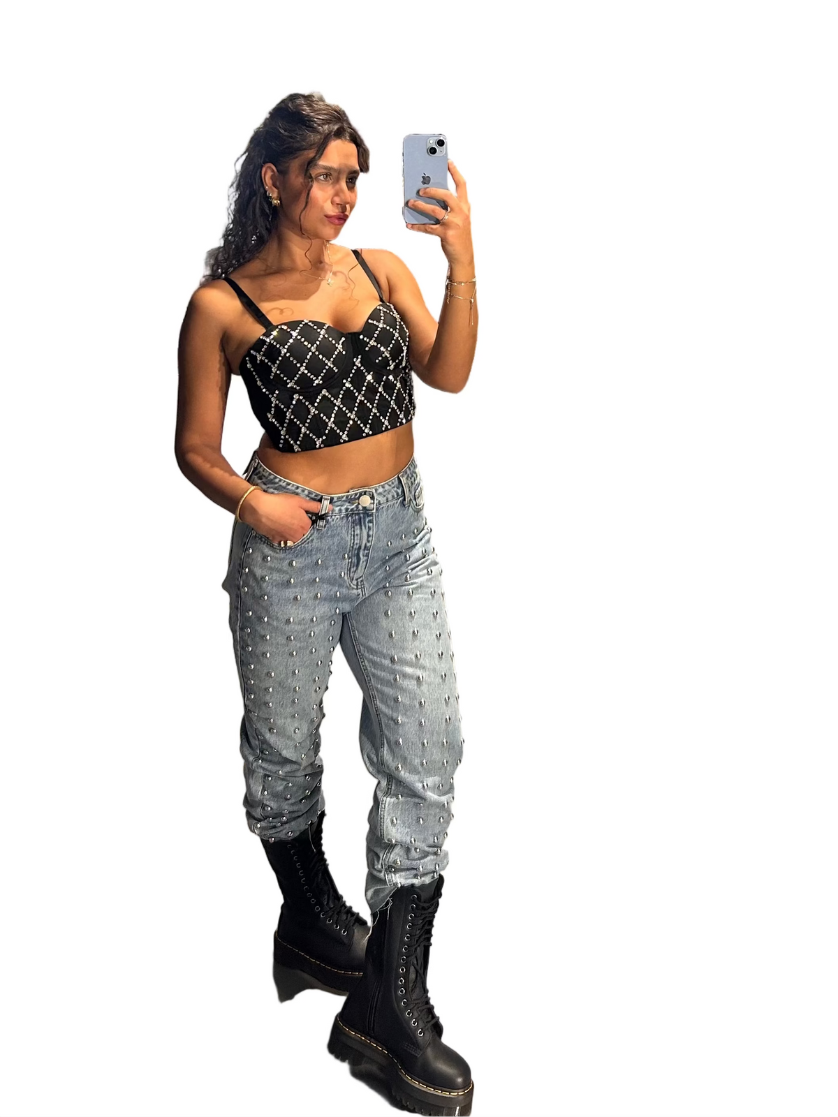 GLAMOROUS. Jeans borchie. COD.819