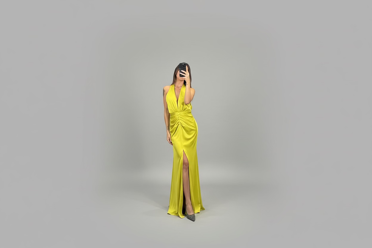 ACTUALEE Abito lungo lime cod 1110
