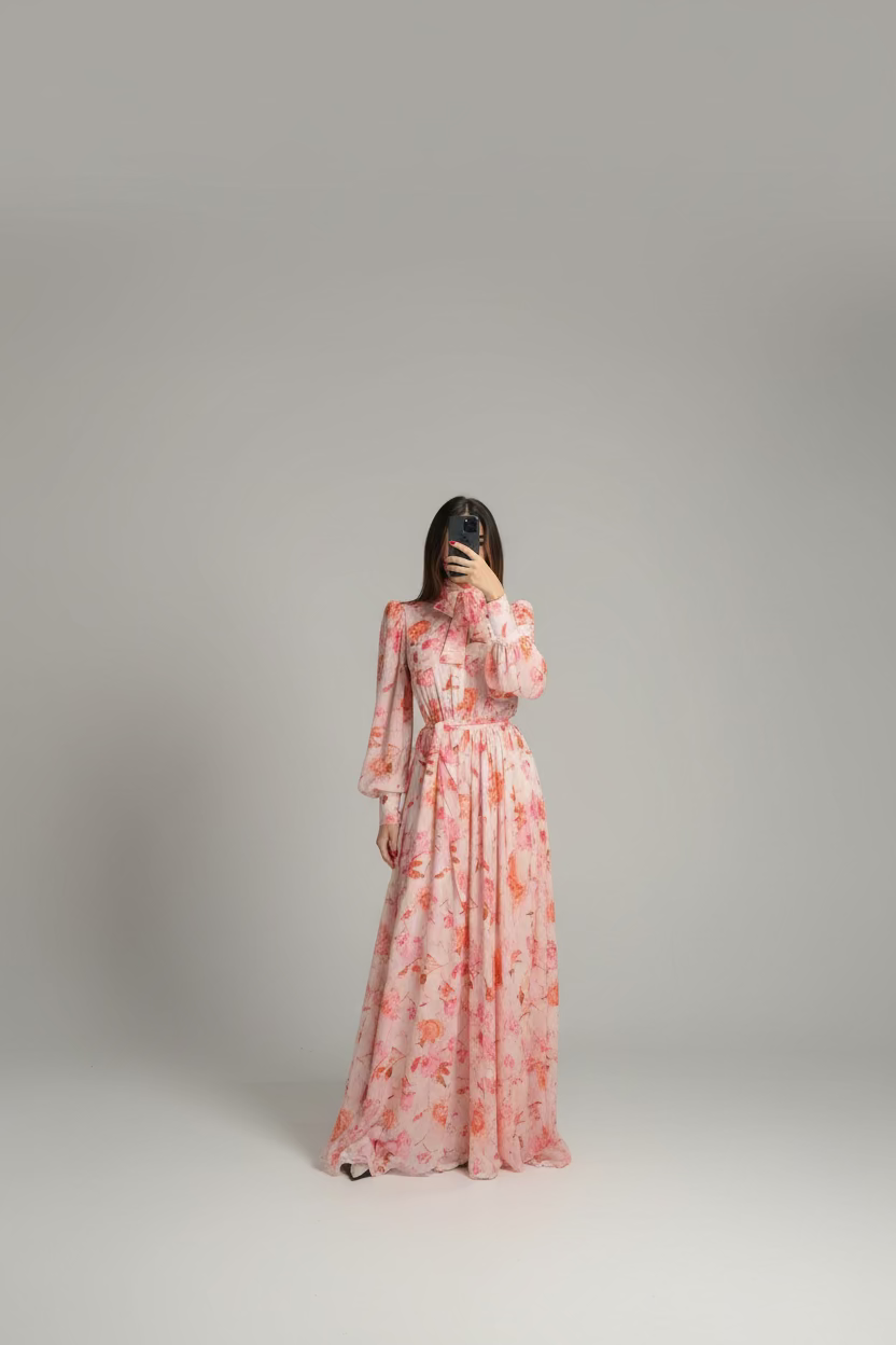 ACTUALEE Abito fiorato fluido cod 1135