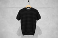 KANGRA Maglia girocollo tono su tono nero cod 6056