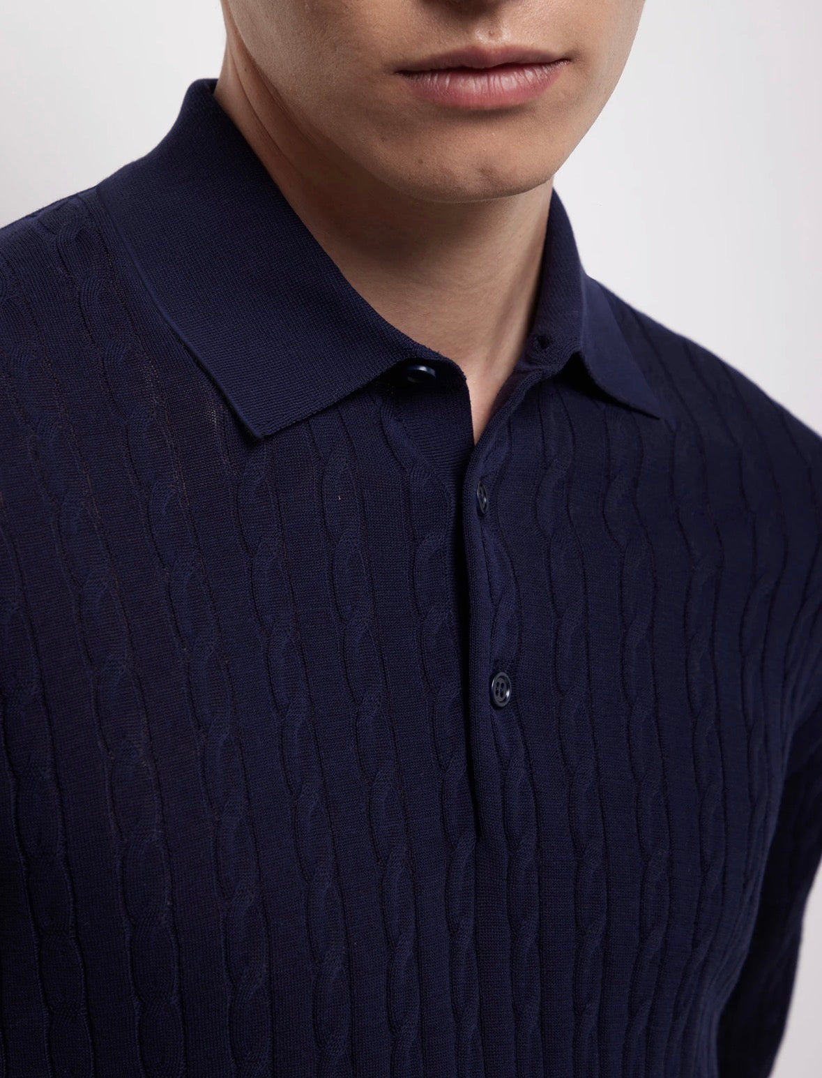 KANGRA Polo con trecce e coste in cotone cod 6058