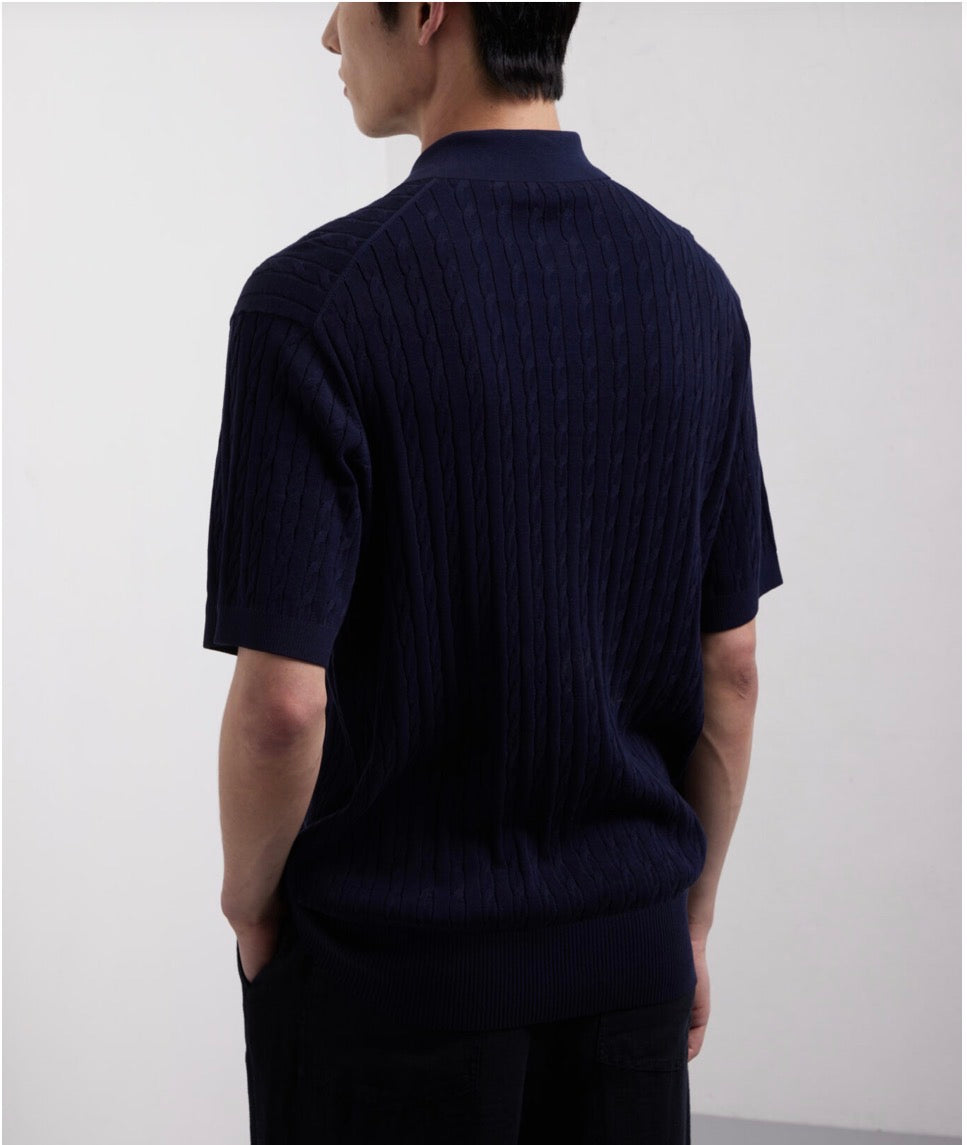 KANGRA Polo con trecce e coste in cotone cod 6058