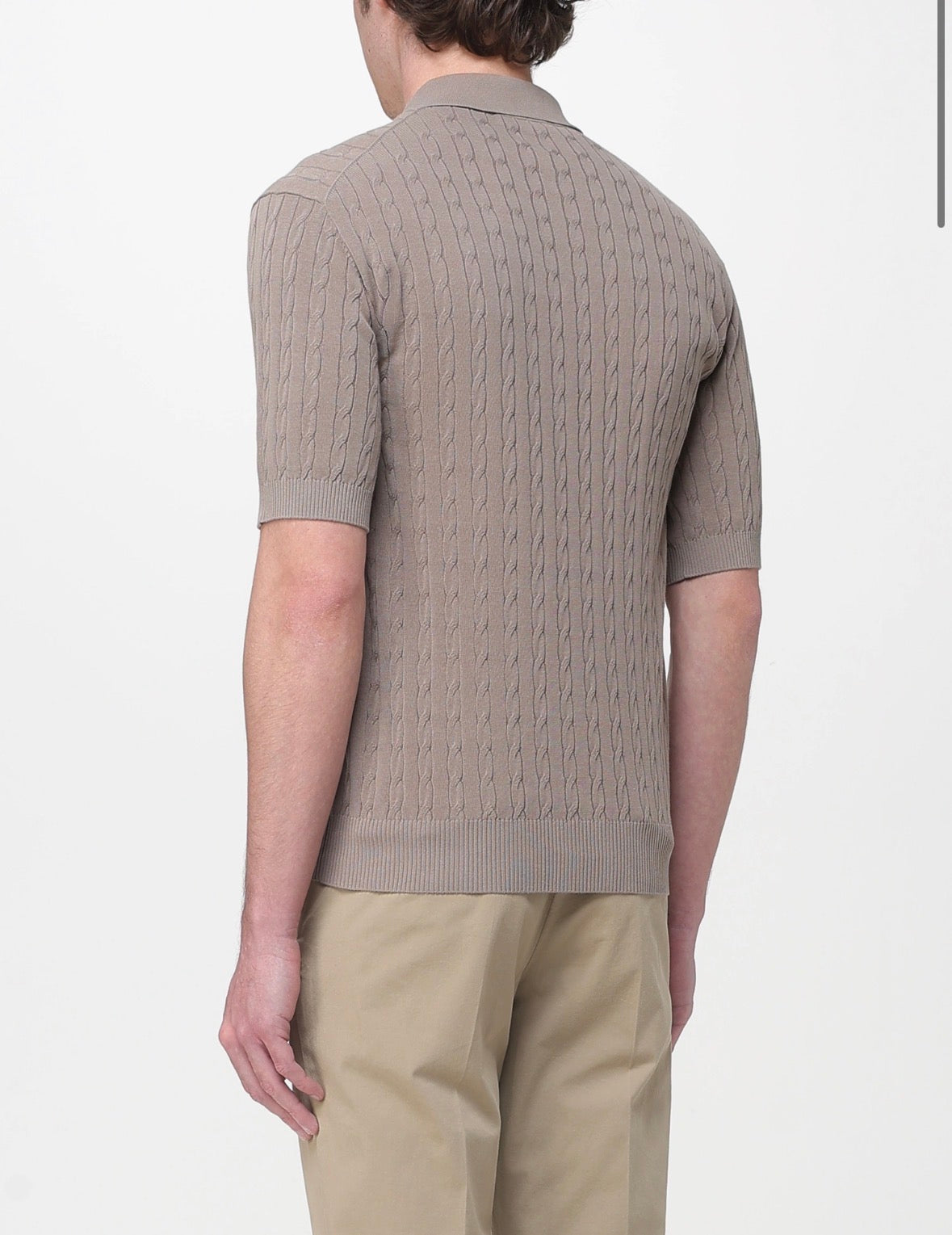 KANGRA Polo manica corta con trecce e coste in cotone cod 6059