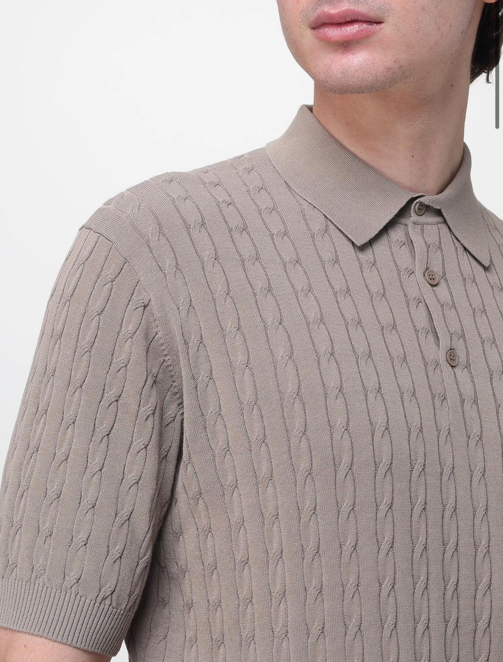 KANGRA Polo manica corta con trecce e coste in cotone cod 6059