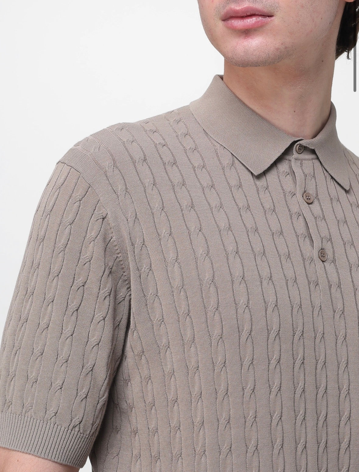 KANGRA Polo manica corta con trecce e coste in cotone cod 6059