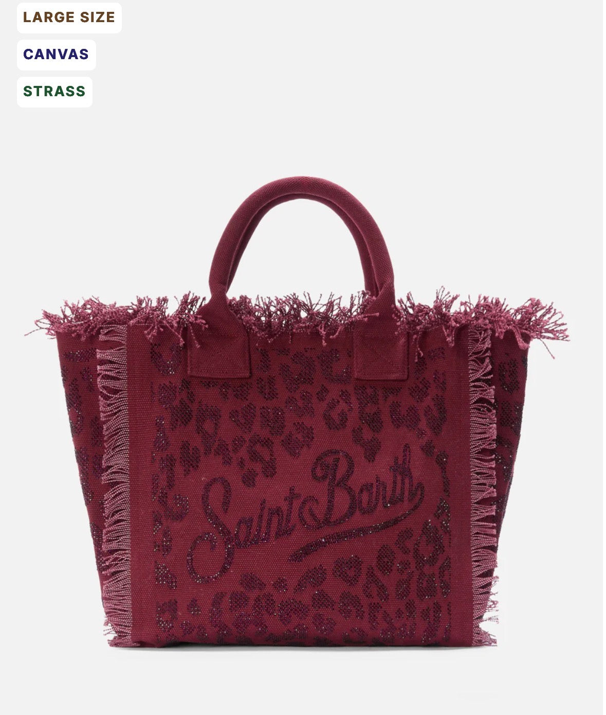 SAINT BARTH Borsa Vanity in canvas leopardato con strass cod 3054