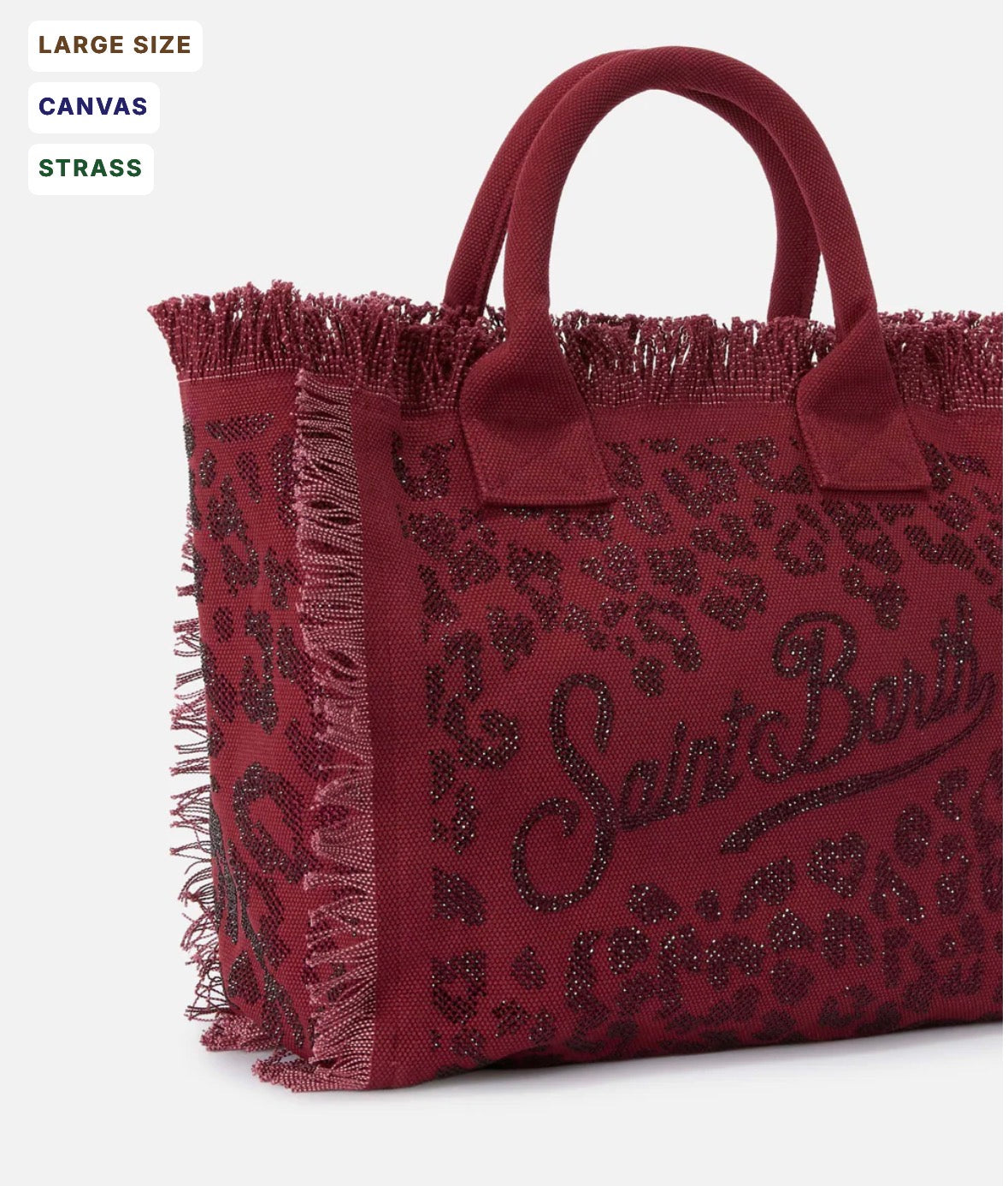 SAINT BARTH Borsa Vanity in canvas leopardato con strass cod 3054
