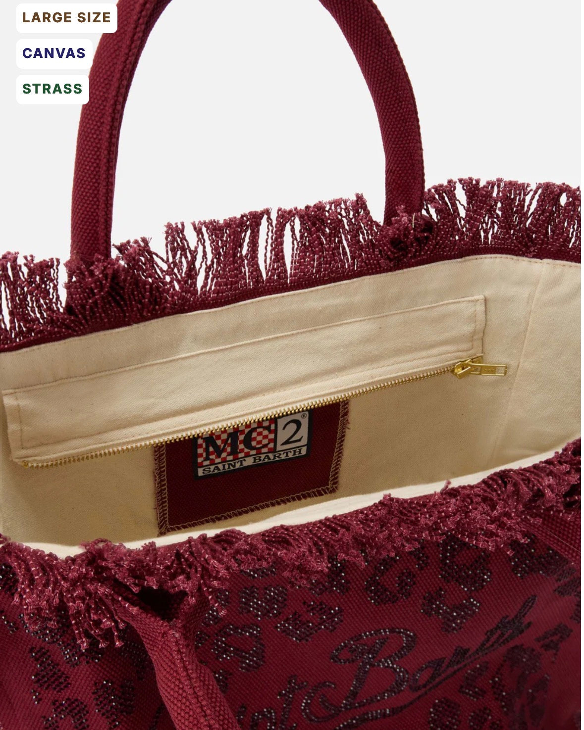 SAINT BARTH Borsa Vanity in canvas leopardato con strass cod 3054